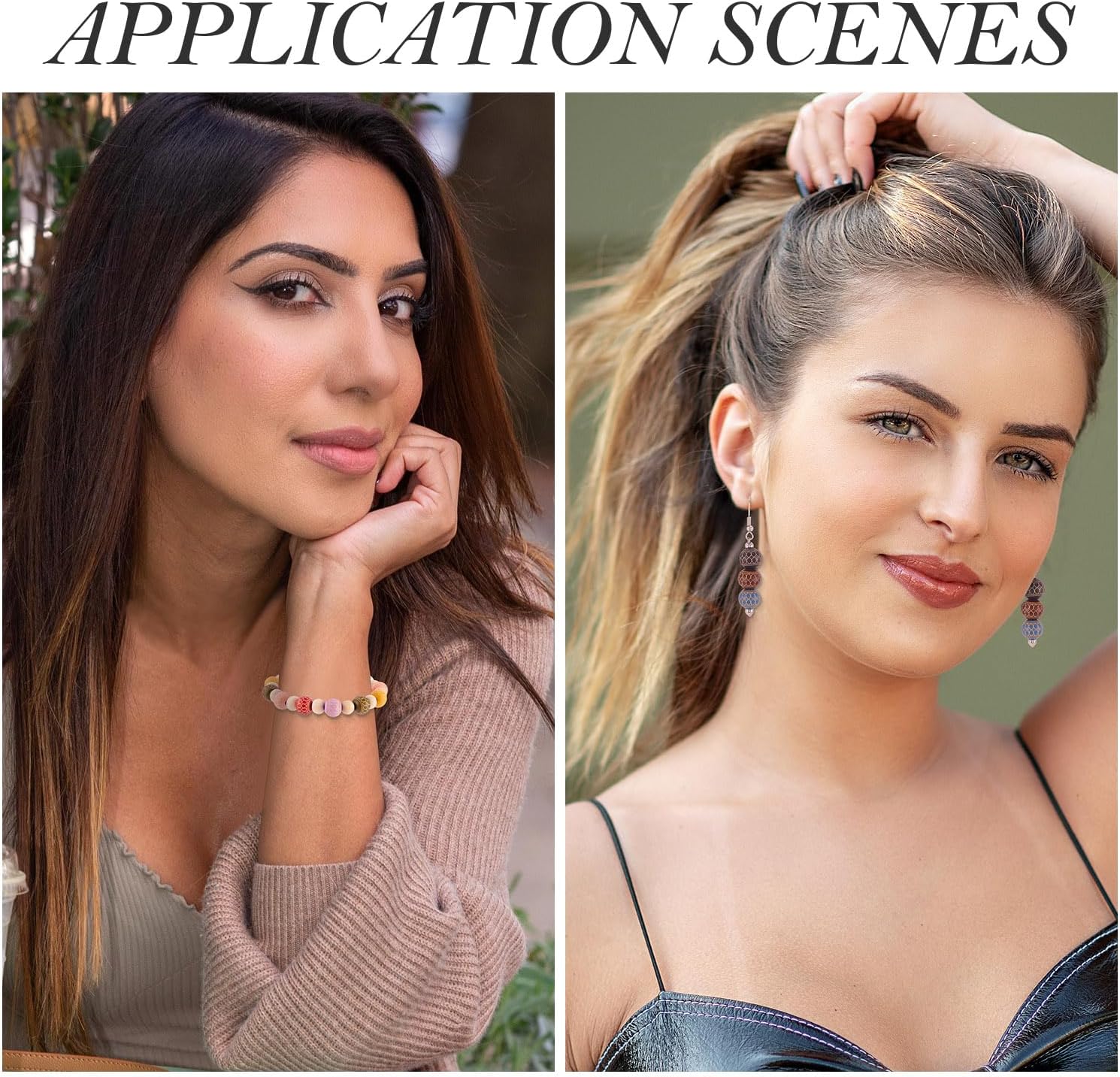 Cheriswelry 60Pcs 10mm Natural Round Wood Beads Colorful Wooden Ball Spacer Beads Print Wood Farmhouse Bead for Garland Bracelet Keychain Jewelry Making - Image 4