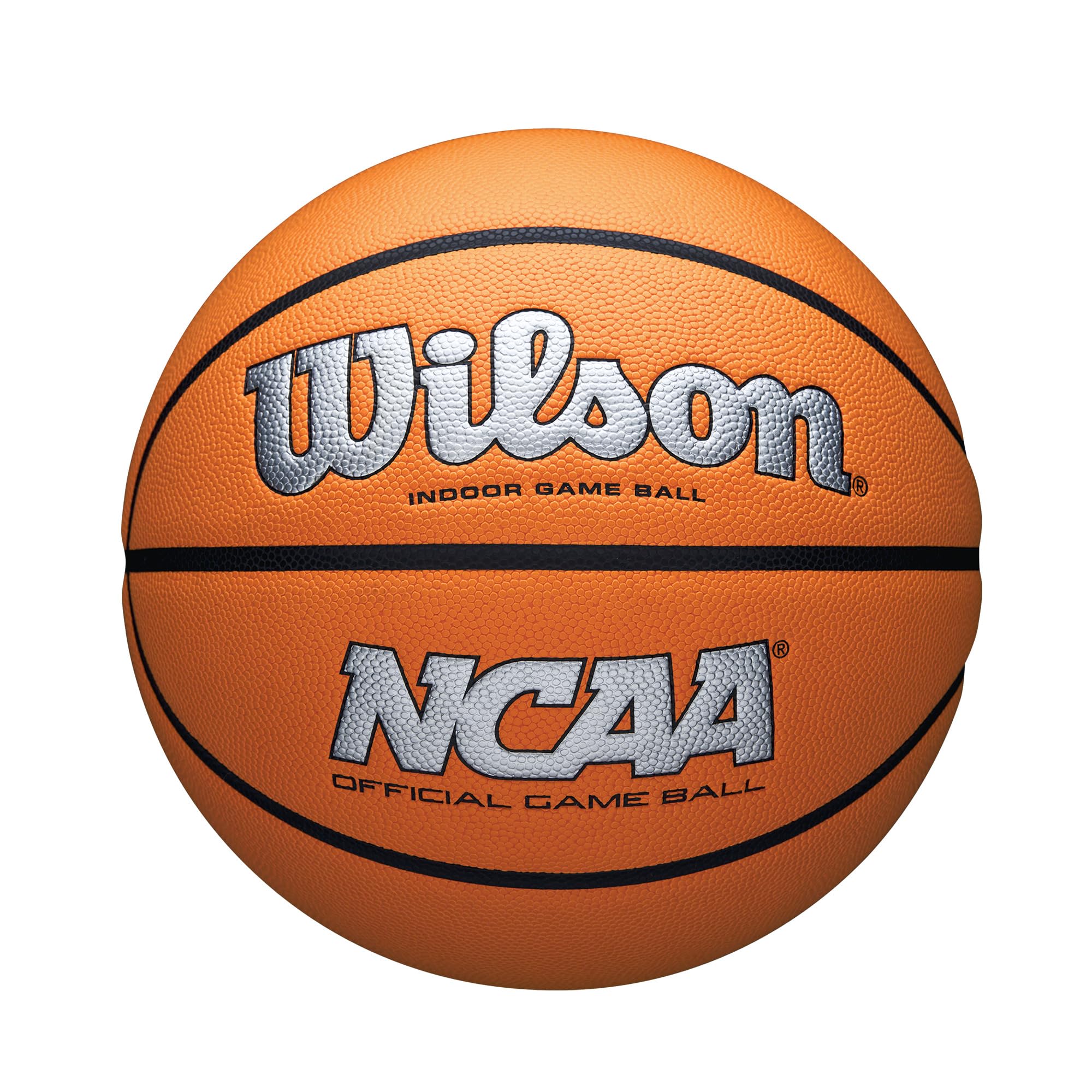WILSON NCAA Evo NXT Official Indoor Game Basketball - Silver/Orange, Size 6-28.5