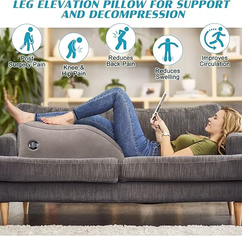 Miniatura 9 de Almohada de elevación de piernas, almohadas inflables de cuña, almohadas cómodas para las piernas para dormir, adecuadas para mejorar la calidad del
