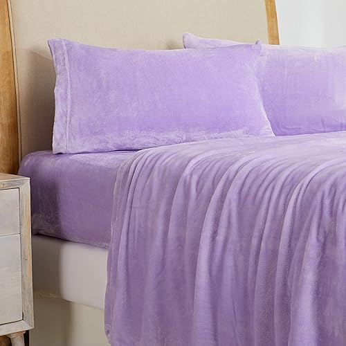 Miniatura 4 de NY Loft Juego de sábanas de microforro polar ultrasuave con bolsillos extra profundos, juego de sábanas de vellón de terciopelo extra suave, forro