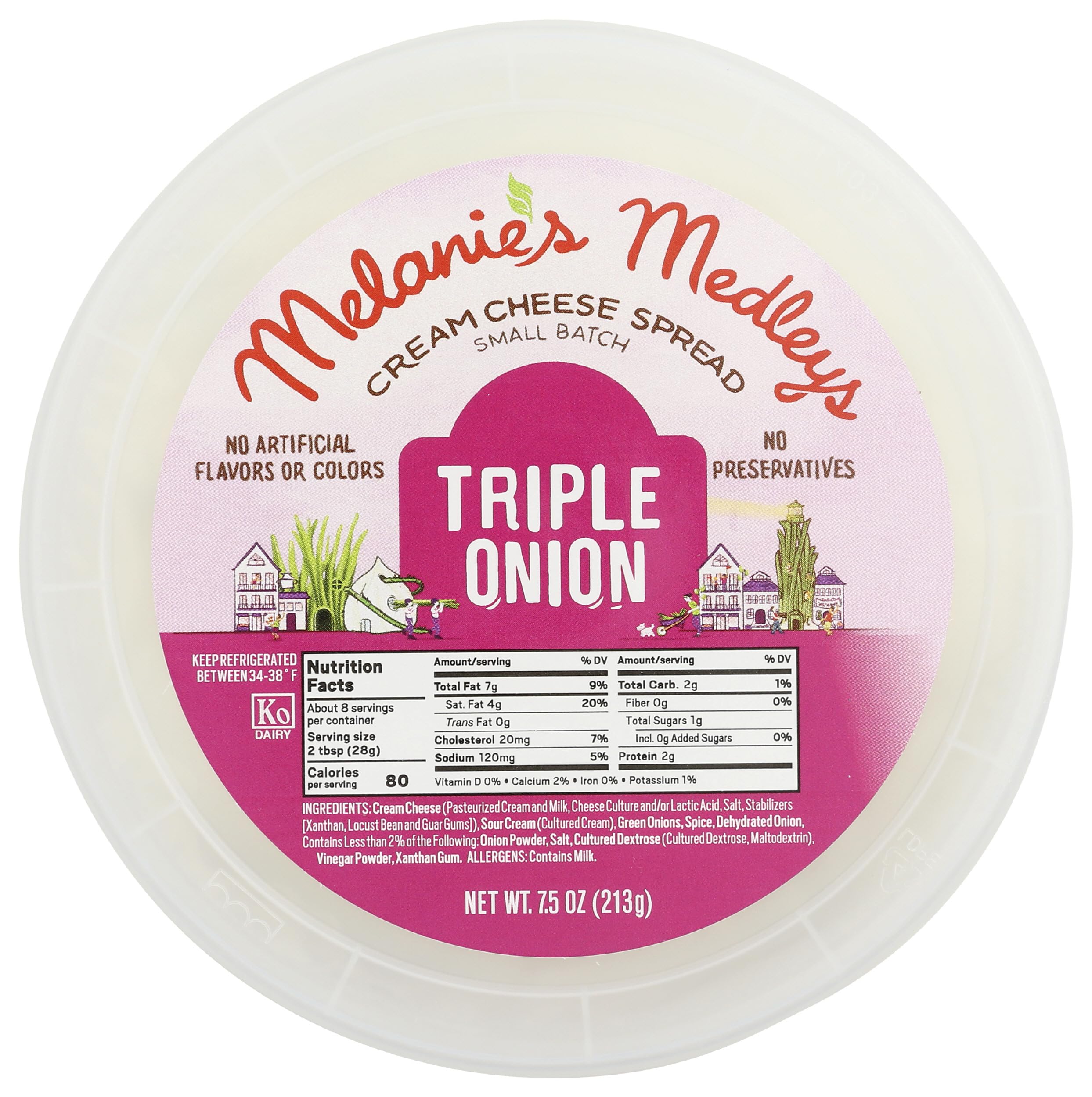 MELANIES MEDLEYS Cheese Spread Triple Onion Cream 7 5 oz