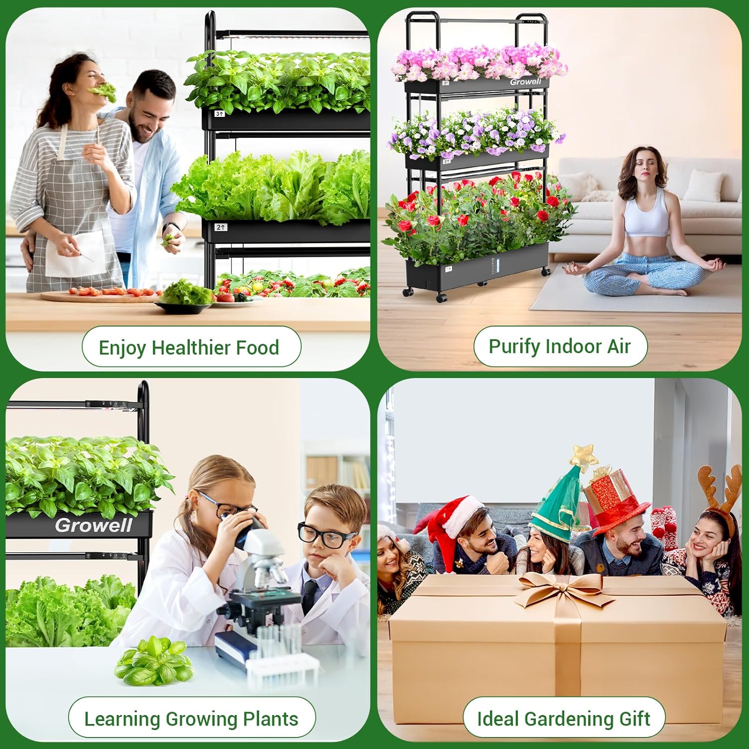 Growell Large Hydroponics Growing System, 90 Pods Vertical Hydroponic Garden with 2 Light Modes Grow Light, Auto Circulating Water System, 40L Indoor Gardening System for Herb Vegetable Fruit - Image 7