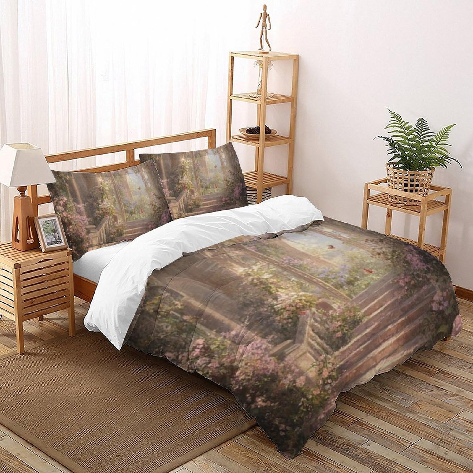 Housse de couette double 200x200cm microfibre imprimé 3D avec taies d'oreiller garçon