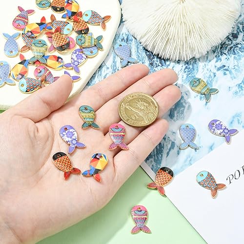 Miniatura 4 de KitBeads Dijes de aleación esmaltada de estilos mixtos para hacer pulseras y pulseras a granel, Esmalte, No es una piedra preciosa