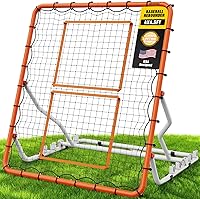 Atntnkc 4x4.5FT Baseball Rebounder Net with 5 Adjustable Angles - Pro Pitch Back Trainer for Softball, Soccer, Volleyball Solo Practice