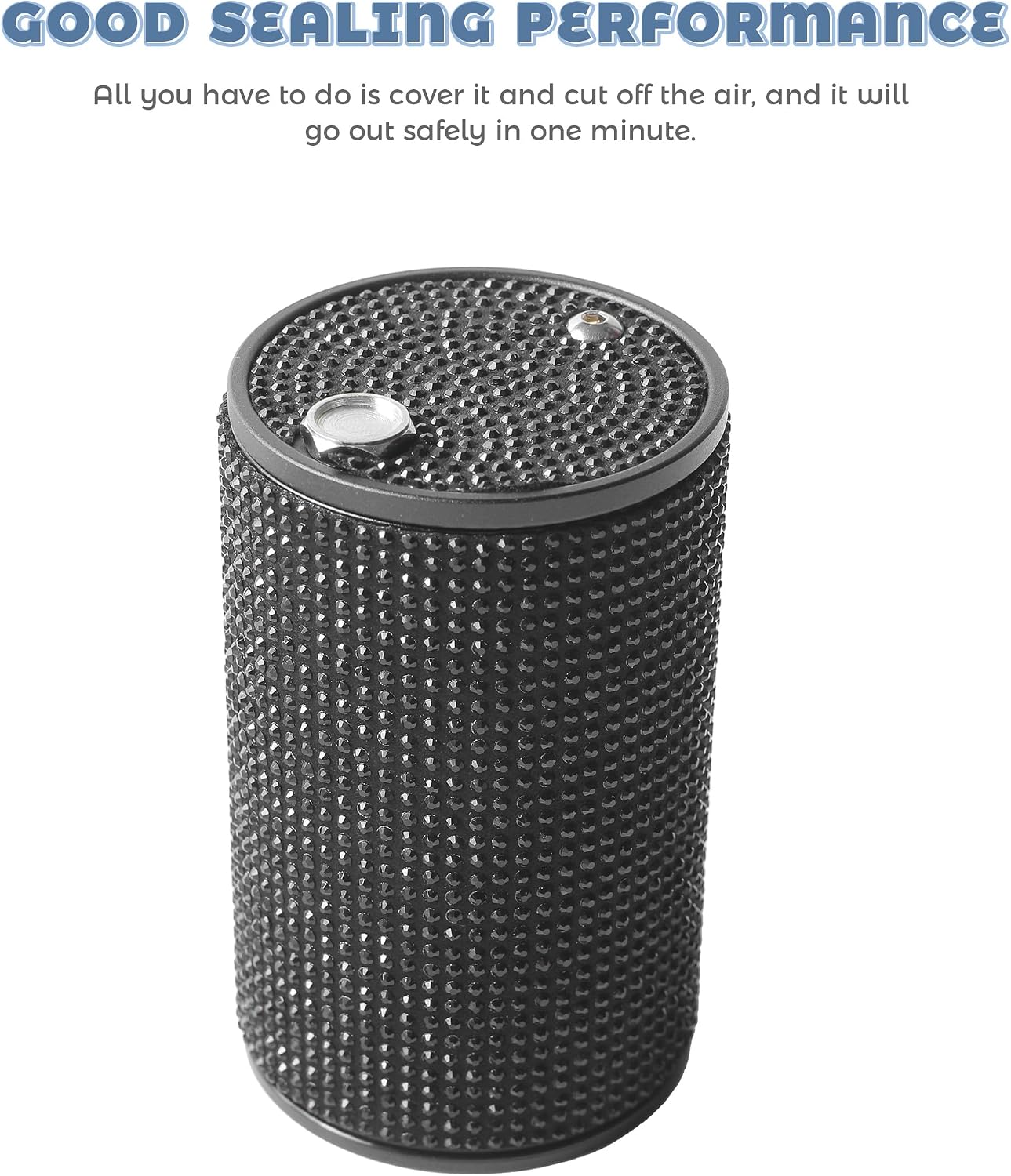 Car Ashtray,Car Accessories Bling Smokeless Ashtray,Portable Ash Tray with Lid Smell Proof,Rhinestone Interior Decoration Accessories for Women,Suitable for Most Cars Trucks SUVs Etc (Black)