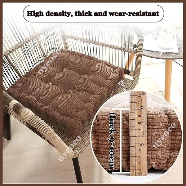uyeoco Thick Bench Cushion Pad 2/3 Seater,Cotton Garden Bench Pad Cushions 100cm/110cm/120cm,Seat Cushion Pads for Outdoor Indoor(6@,50x130cm) - 5