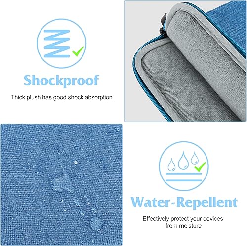 Vista 2 de UrbanX Funda para tablet de 8 pulgadas para Yaxa Kindle Fire/HD/HDX/Bolsa protectora portátil ligera con doble bolsillos, color azul