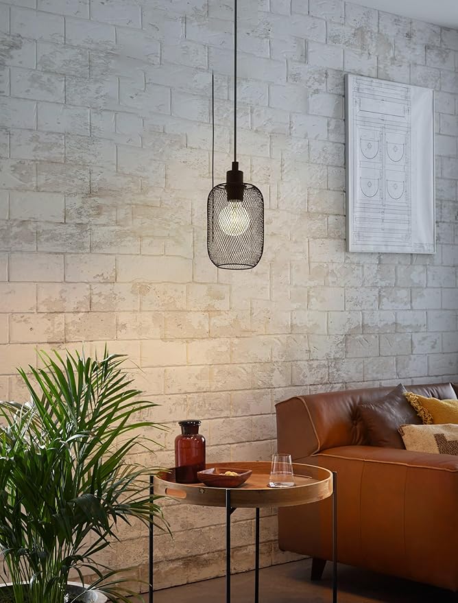 Eglo Eglo Hanglamp Wrington, 1-lamps, vintage, industrieel, retro, hanglamp van staal, eettafellamp, woonkamerlamp in zwart, E27 fitting, Ø 15 cm photo 2