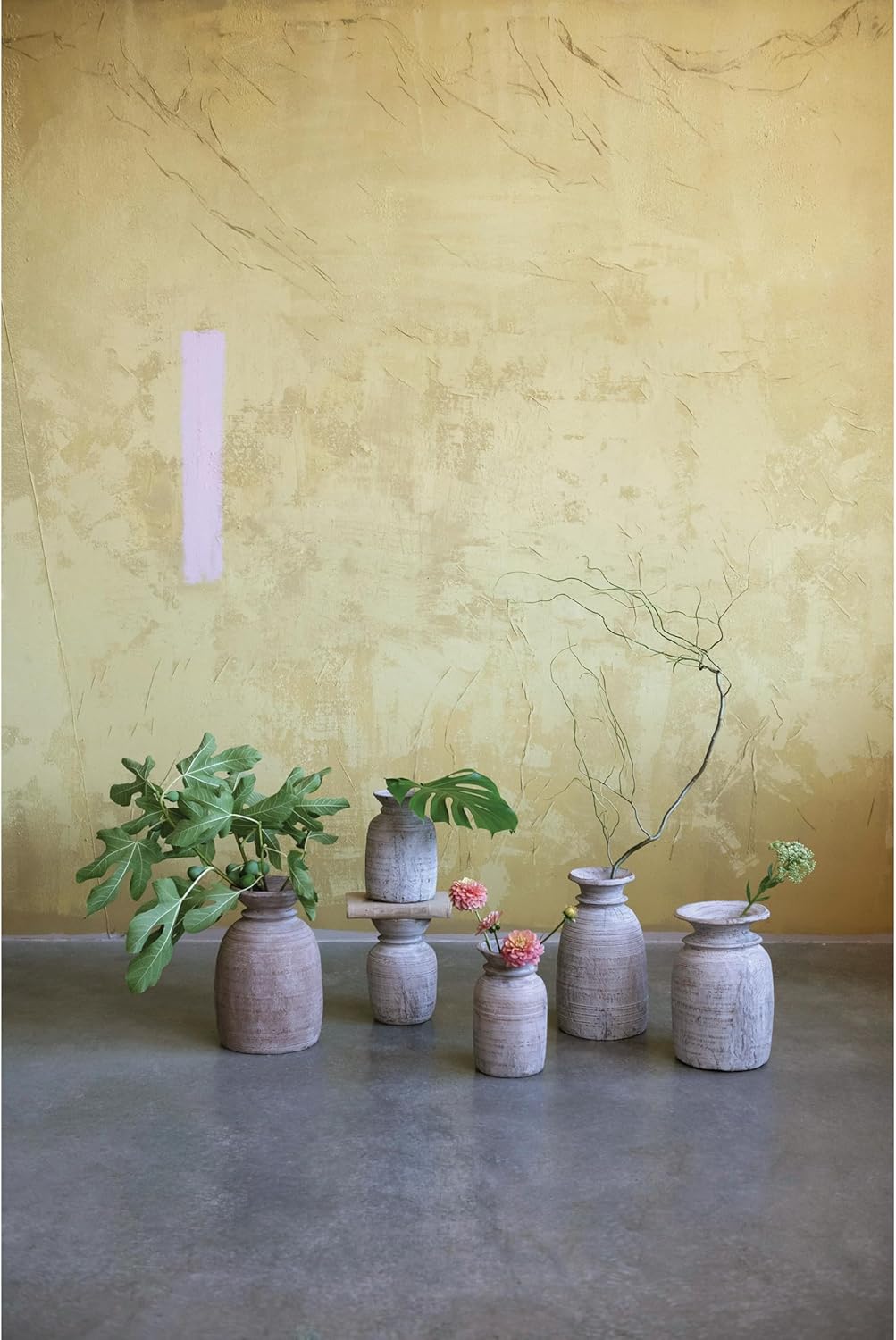 Creative Co-Op Found Wood Decorative Jug, 9" L x 9" W x 14" H, Multicolor