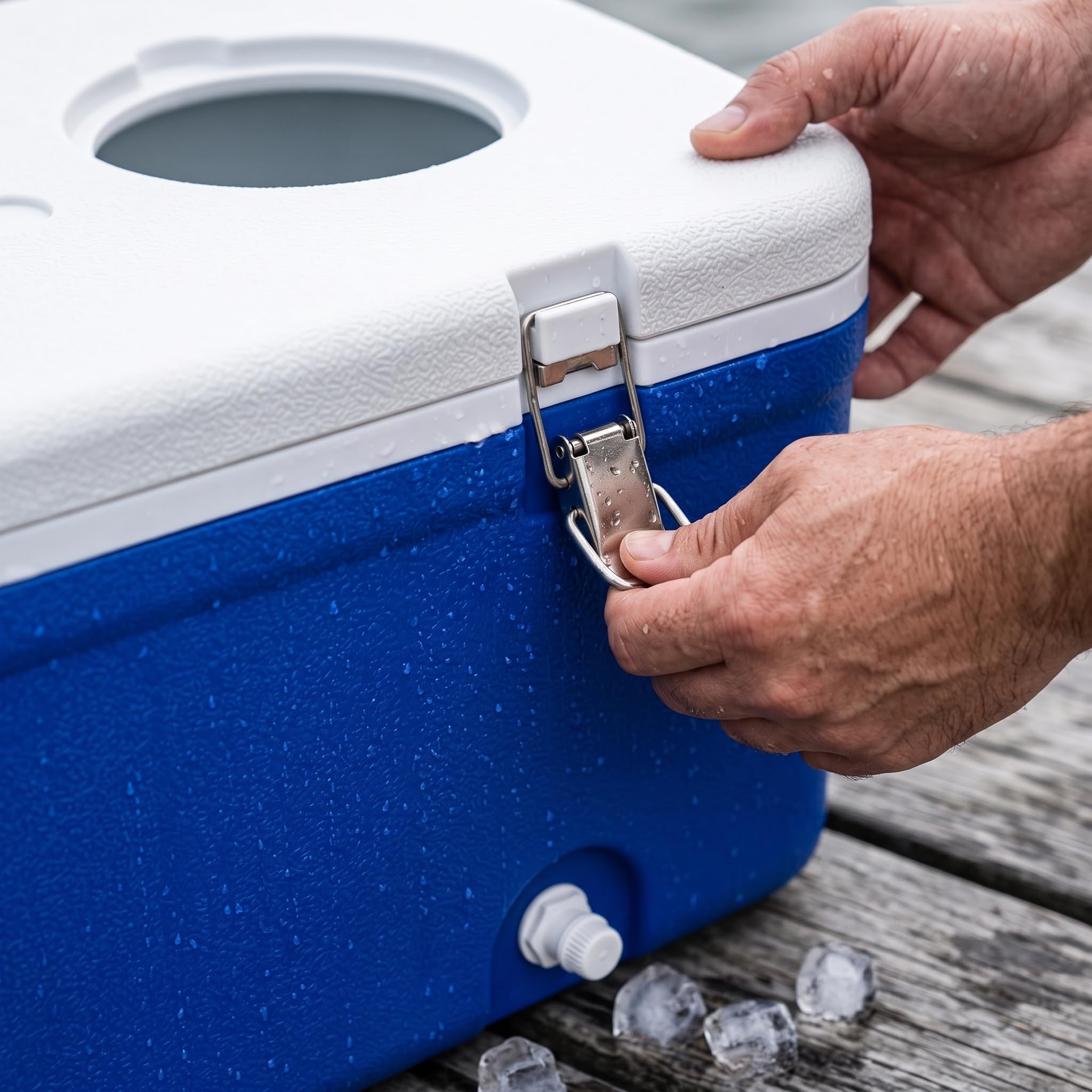 Kühlbox mit Dachluke, 50L/65L Box für Outdoor, und Angeln, Standardausstattung, 50L