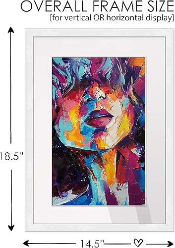 Miniatura 3 de Marco de madera blanca de 11 x 15 pulgadas con paspartú blanco, marco de 13 x 17 pulgadas con paspartú de 11 x 15 pulgadas, exhibe tu póster bajo la