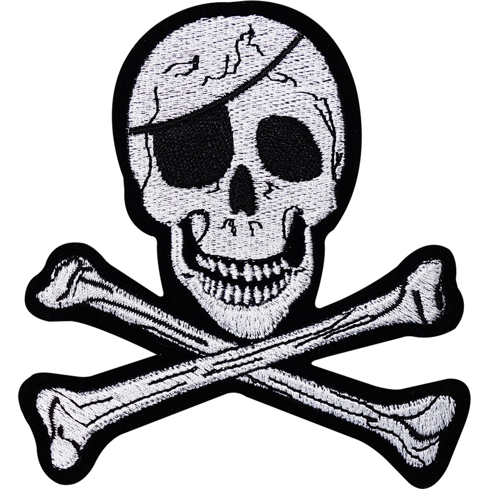 Big Skull Bones Embroidered Iron Sew On Patch Pirate Shirt Hat