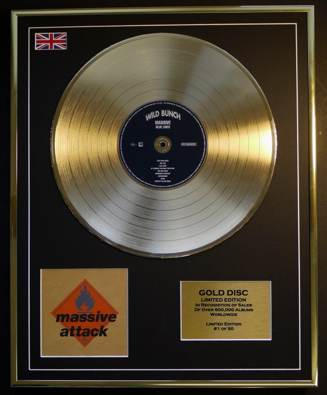 MASSIVE ATTACK/EDITION LIMITEE/CADRE DISQUE D'OR CD ET VINYLE/BLUE LINES
