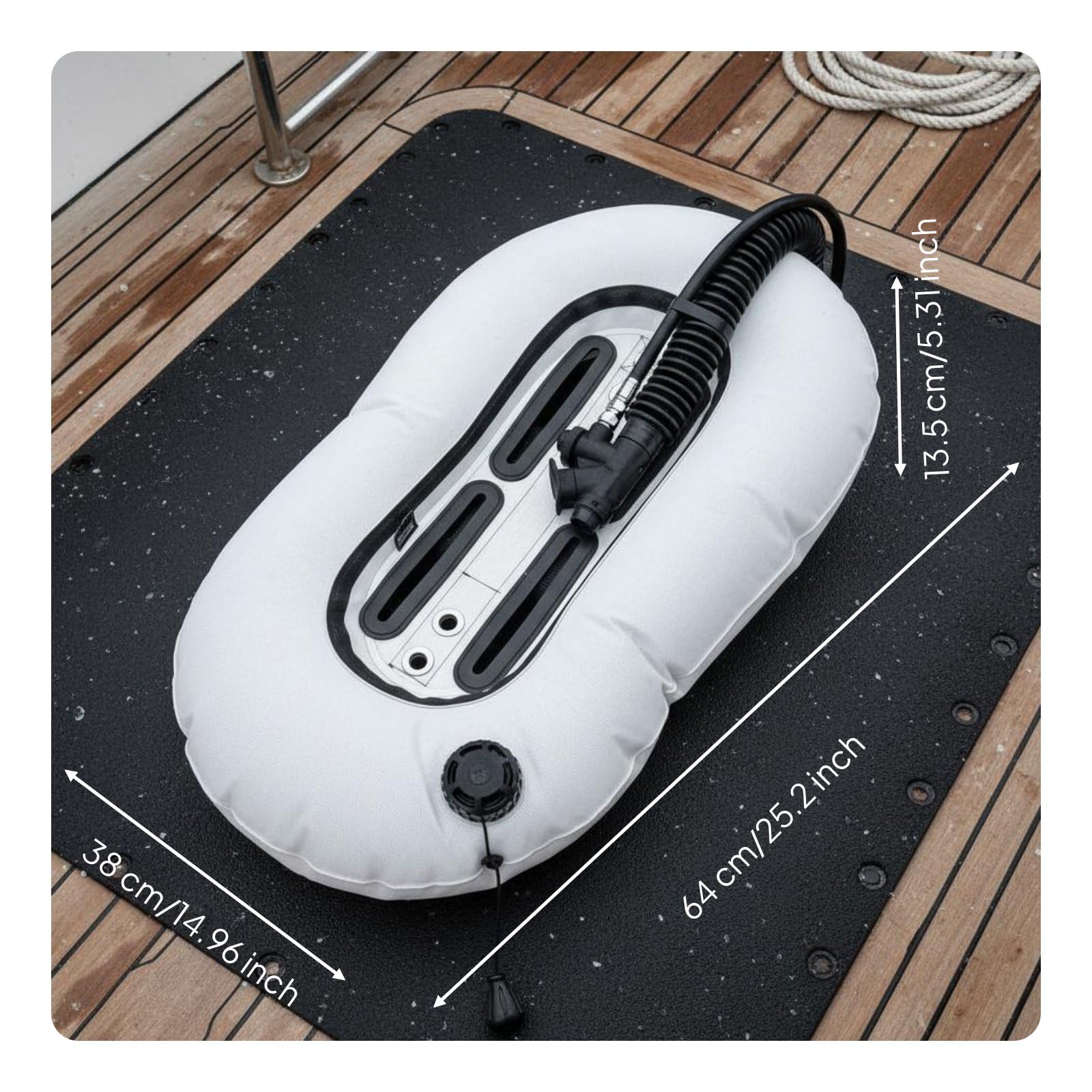 Aile de Plongée Nylon Compensateur de Flottabilité Donut Wing Gilet Stabilisateur Cellule d'air Gonflage Rapide 25lbs et 30lbs Air Fluide Adaptée , Blanc