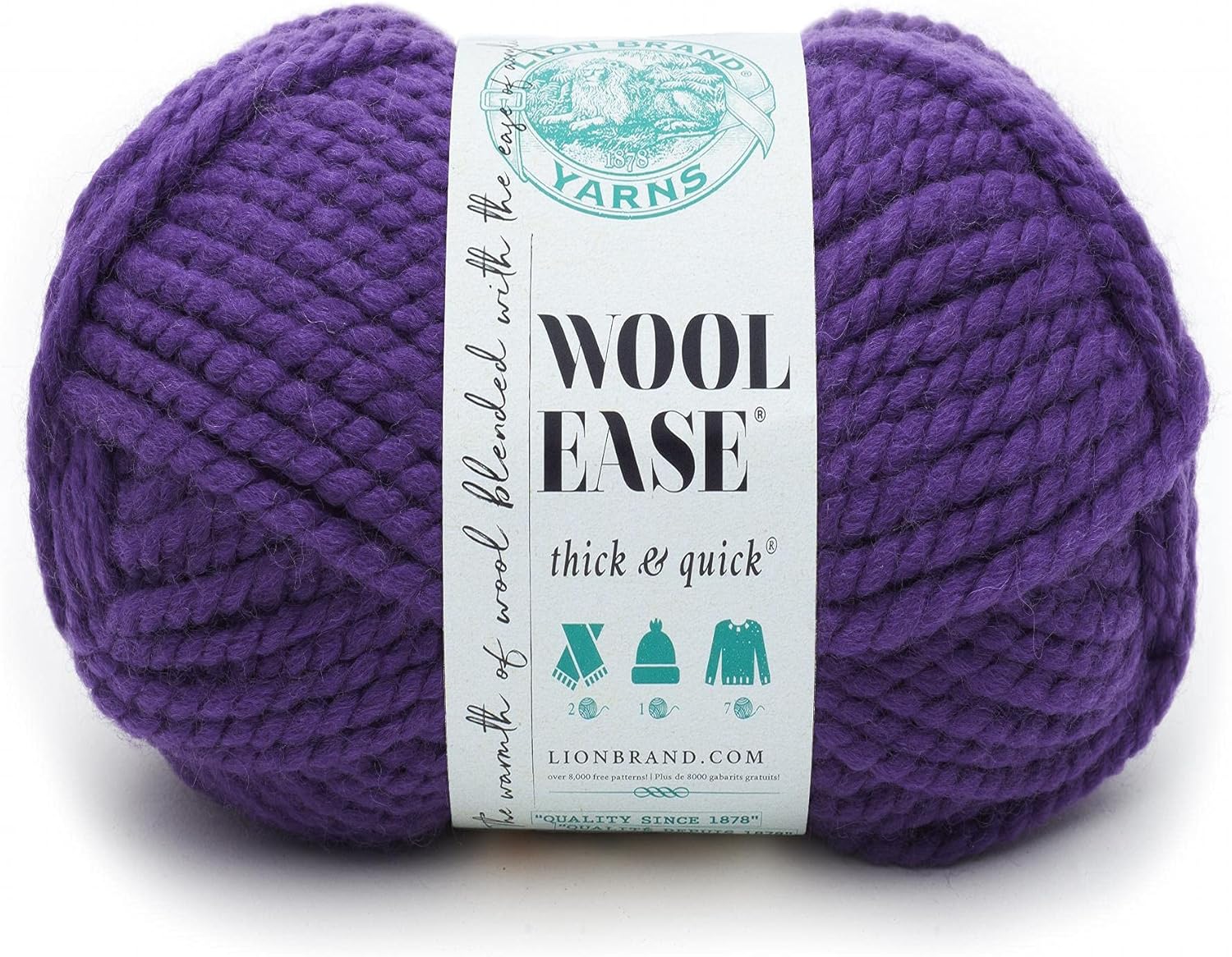 Lion Brand Yarn WoolEase Thick & Quick Yarn, Soft and
