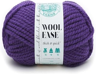 Lion Brand Yarn Wool-Ease Thick & Quick Yarn, Soft and Bulky Yarn for Knitting, Crocheting, and Crafting, 1 Skein, Iris