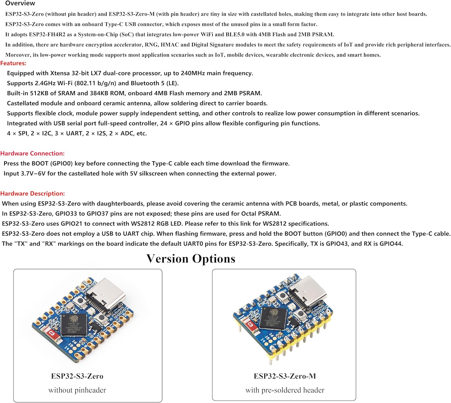(3PCS) ESP32-S3 Mini Development Board, Based on ESP32-S3FH4R2 Dual-Core Processor, 240MHz, 2.4GHz Wi-Fi & Bluetooth 5, Support IoT, Mobile Devices, Wearable Electronic Devices, Smart Homes image 3 of 9 B0FJFZ51F8