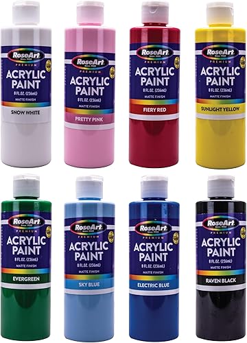Miniatura 1 de RoseArt - Juego de pintura acrílica de 8 onzas, 8 colores