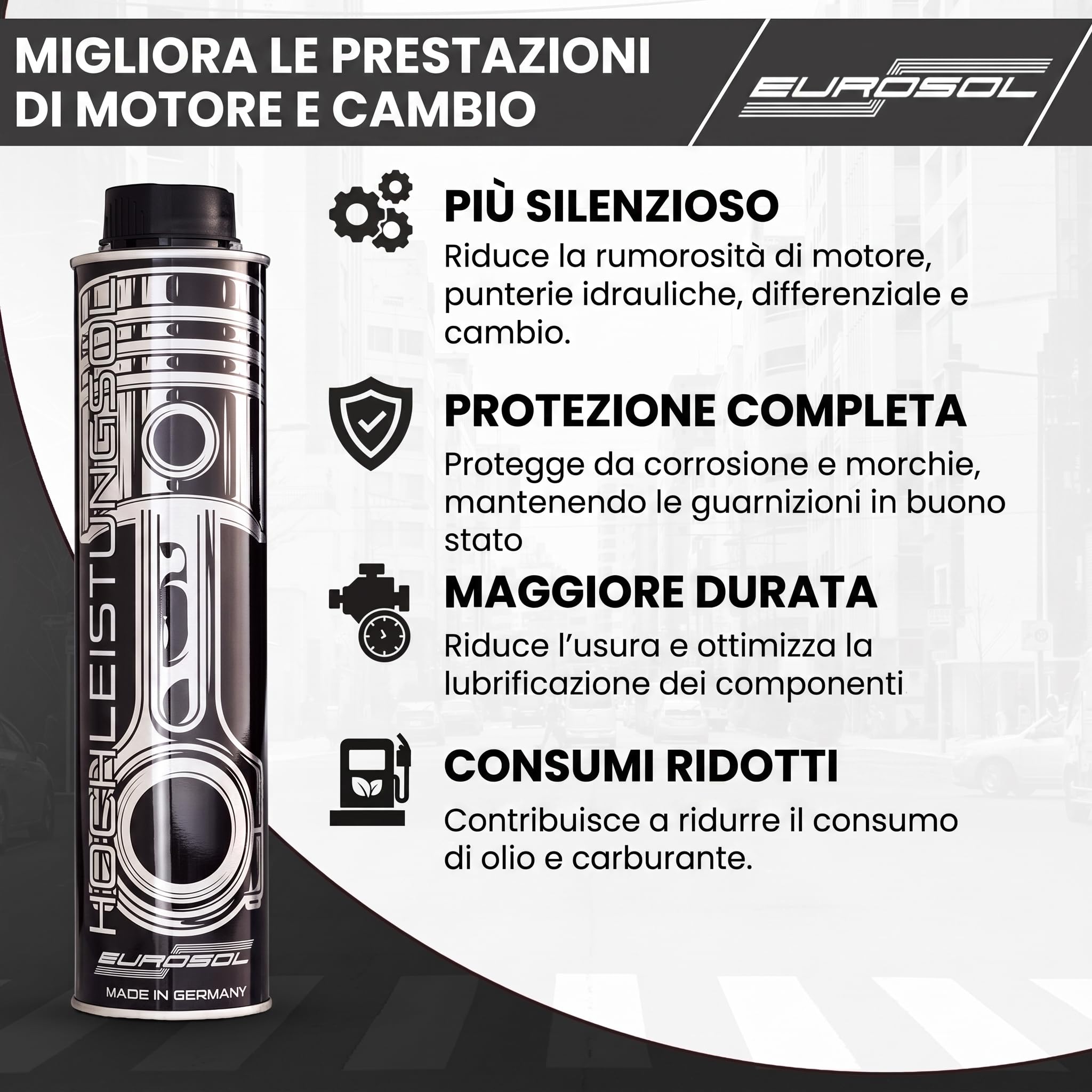 Additivo per Olio Motore 2 x 400 ml | Protezione antiusura | per punterie idrauliche | Motori Benzina e Diesel | Made in Germany