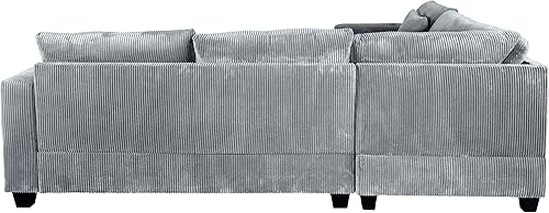 Vista 5 de Poundex F8890 Seccional, gris niebla