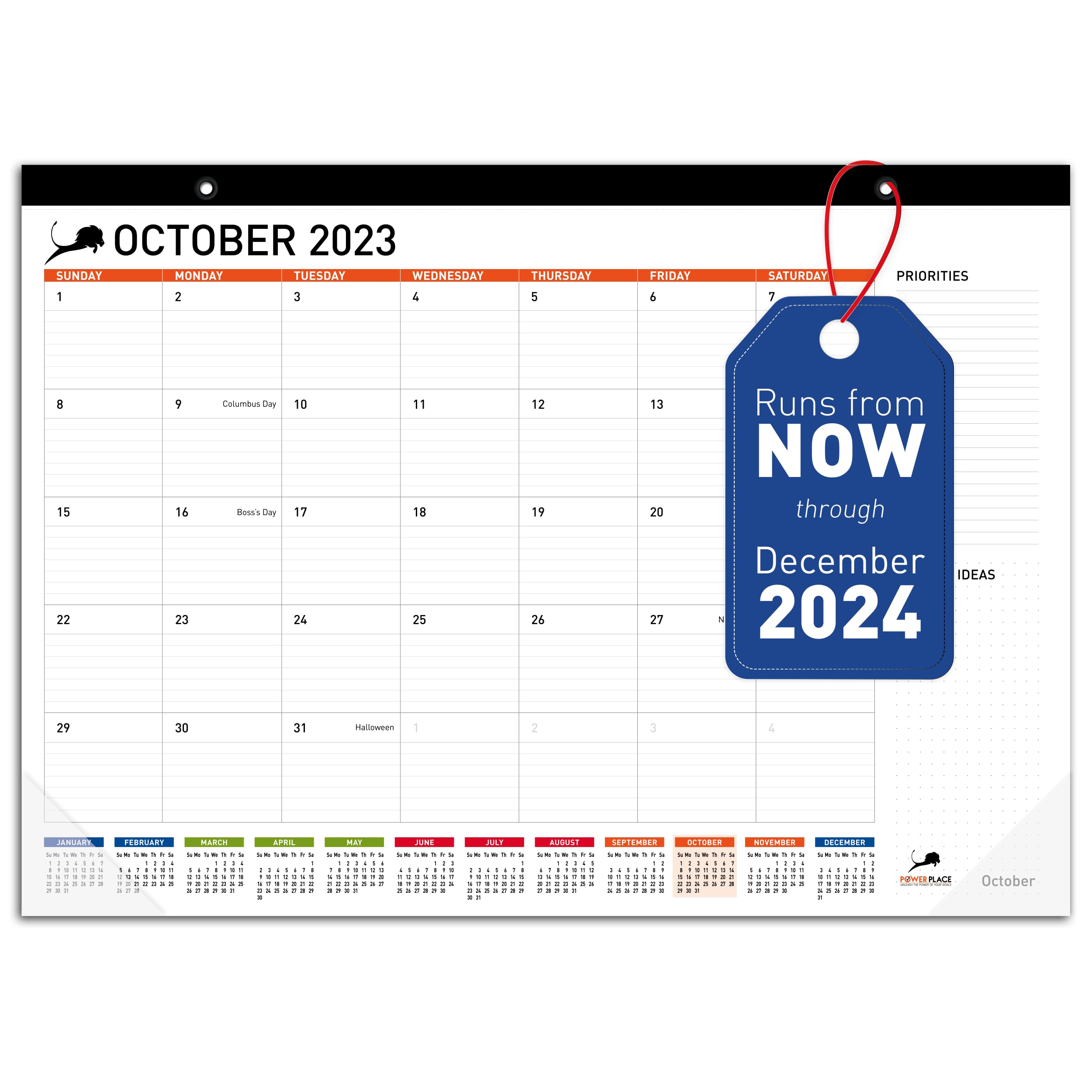 Desk Calendar 2023-2024 – Large Desktop Calendar with Holidays for Office or Home | Big Monthly Table Calendar 17" x 12" Pad for Work with To-Do List & Notes | Blotter Calender for Teachers, Student, Classroom (October 2023 - December 2024)