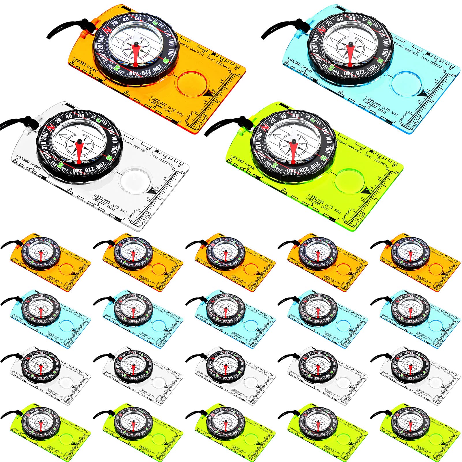 Boussole d'orientation pour randonnée, navigation, survie, étanche, carte, lecture, randonnée, camping, cadeau pour homme et femme, 4 couleurs