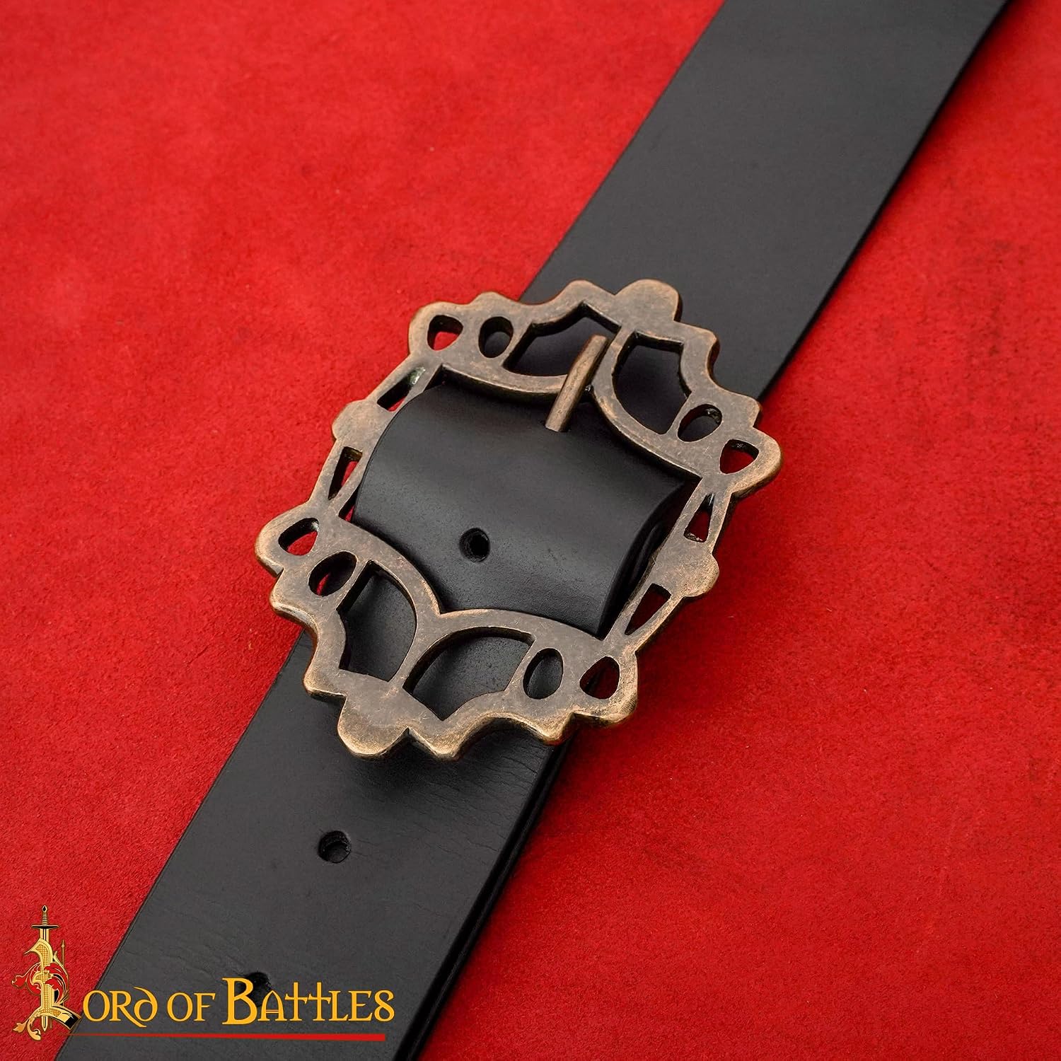 Lord of Battles Medieval Buckle Leather Belt Buckles Fantasy Antique Brass Buckle for Bags, Belts, Hats DIY Leather Accessory