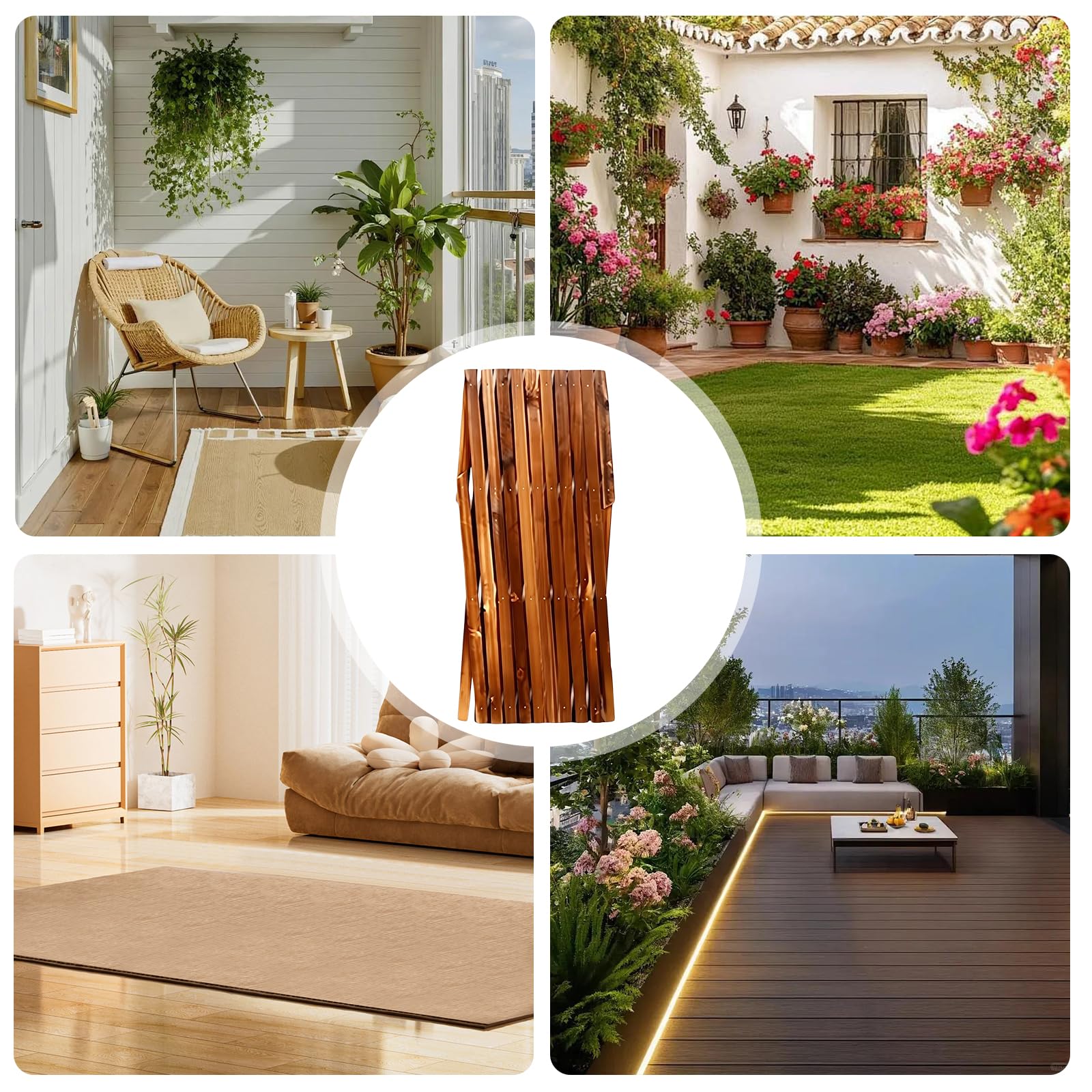Enrejado extensible para plantas, 180 x 30 cm, rejilla de madera con 5 ganchos, enrejado vertical para plantas trepadoras, decoración de pared, soporte de madera para habitaciones, jardín, terraza