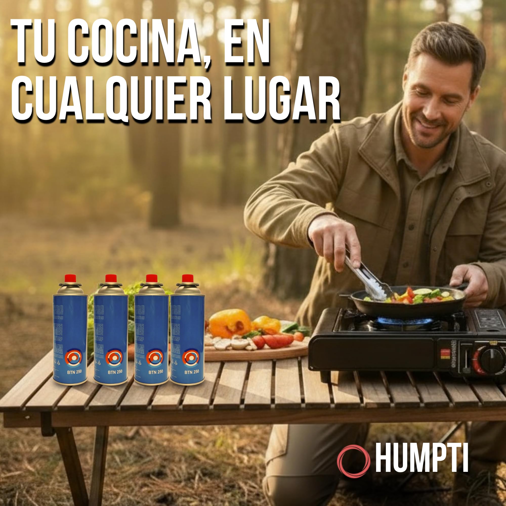 Camping Gas Portatil con adaptador de Bombona + 4 Cartuchos, Pack Hornillo + 4 Cartuchos, Hornillo Camping Gas Portátil, Cocinal, Infernillo, Fogareiro