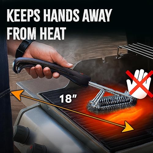 Miniatura 6 de Cepillo para parrilla con limpieza 360 Kona el mejor cepillo de parrilla de 18 pulgadas limpiador de parrilla de acero inoxidable 3en 1que