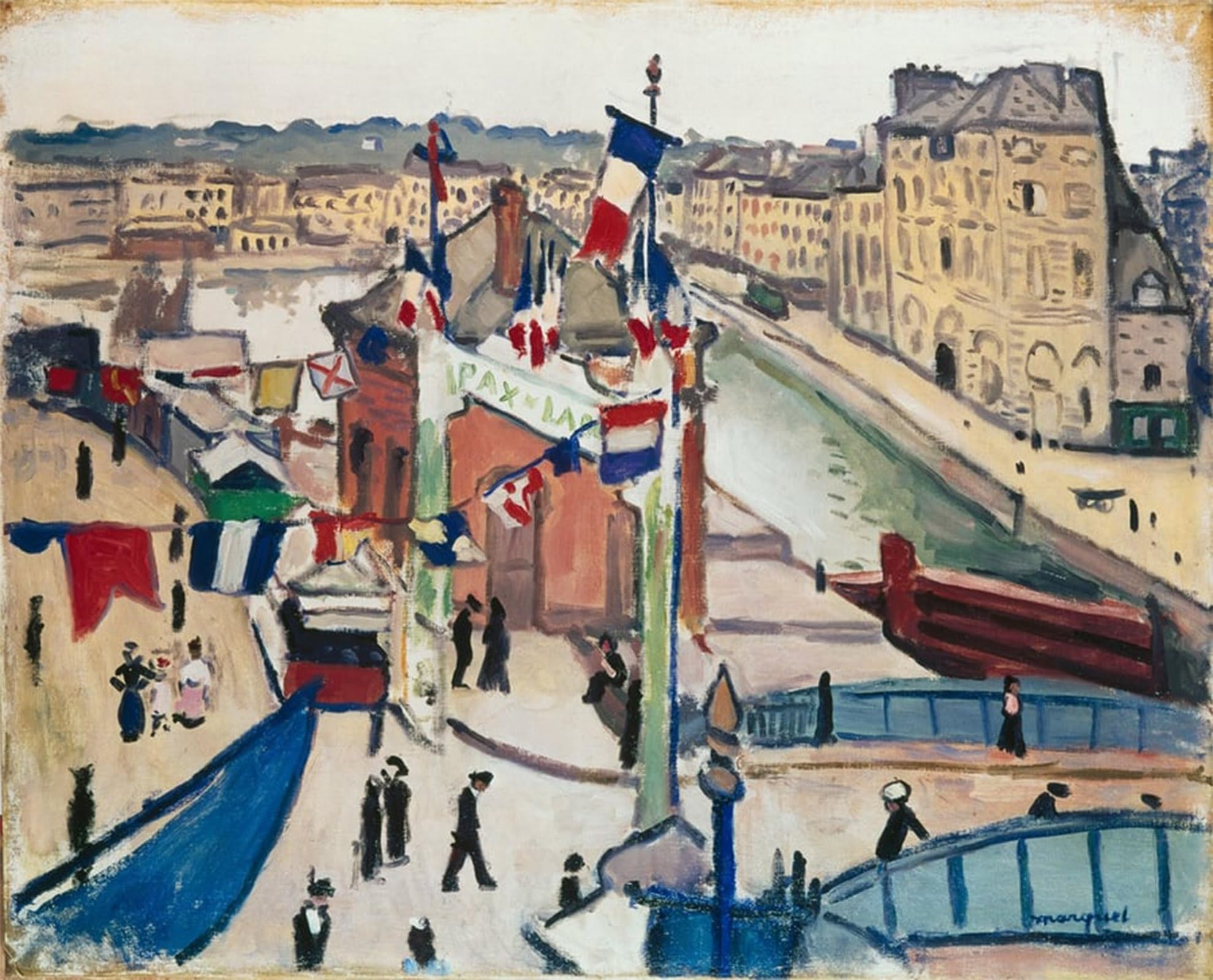 ARTXLXXBN Famous Painting Art Wall Decor Abstract Art Picture the Th of July in Le Havre by Albert Marquet Animal Pictures for Home Decor 60x90cm