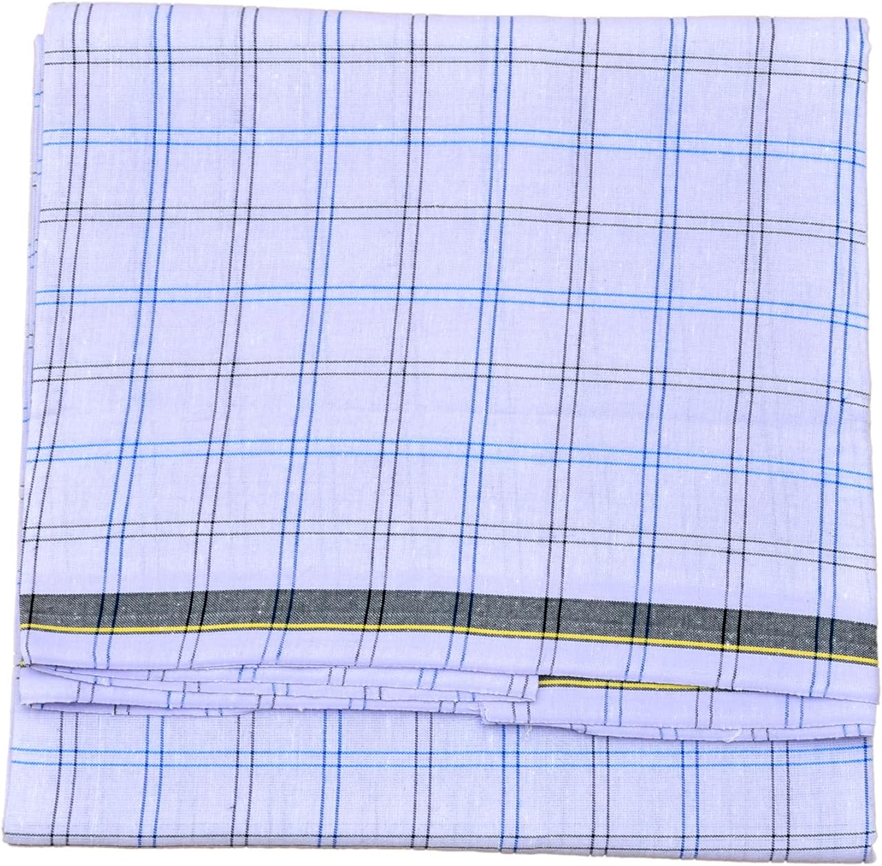 RETRO Cotton White Checked Lungi For Mens