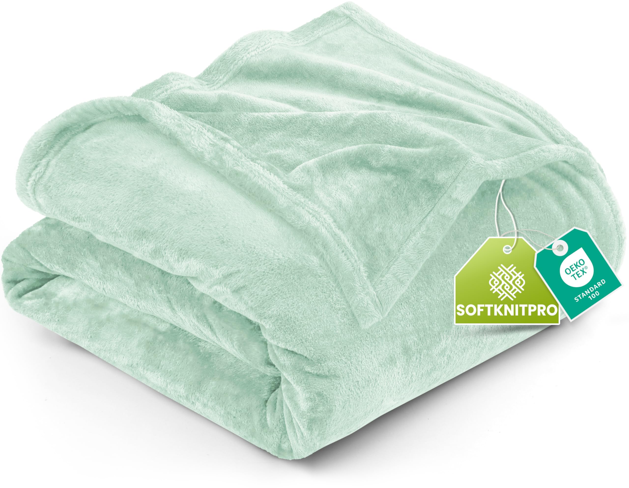 Utopia Bedding Fleece Blanket Queen Size Mint Green (90x90 Inches) Ultra Soft Warm Lightweight Microfiber Breathable Anti-Static Cozy Bed Blanket, All-Season Home Decor Gift for Men & Women