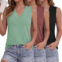 GAYHAY 3 Pack Tank Tops for Women V Neck Sleeveless Shirts Loose Fit 2026