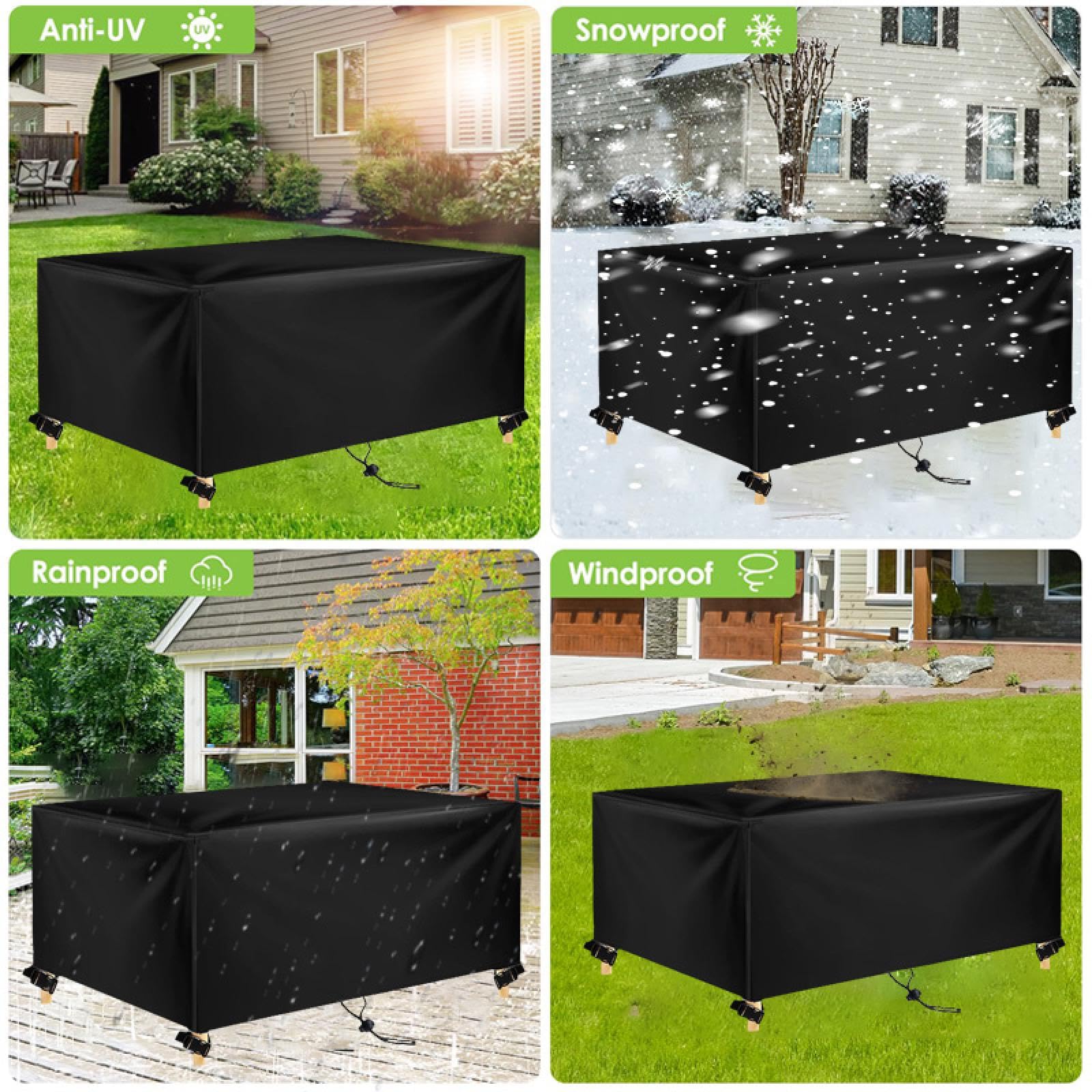 Housse imperméable pour meubles d'extérieur – 320 x 70 x 130 cm (L x l x H) – Protection robuste en rotin 420D pour chaise et table basse – Housse résistante aux UV pour toutes les conditions