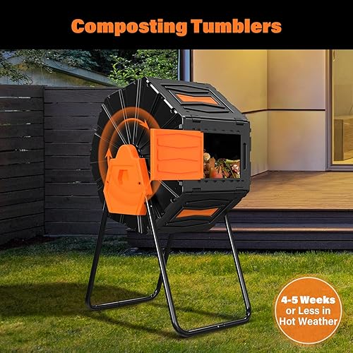 Miniatura 3 de Vaso de compost, fácil de montar y eficiente, contenedor de abono para exteriores, 22.5 galones85 litros de alto volumen para jardín, cocina y