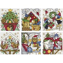 Design Works Counted Cross Stitch Kit 3.5inX4in Set of 6-Home for Christmas Ornaments 14 Count