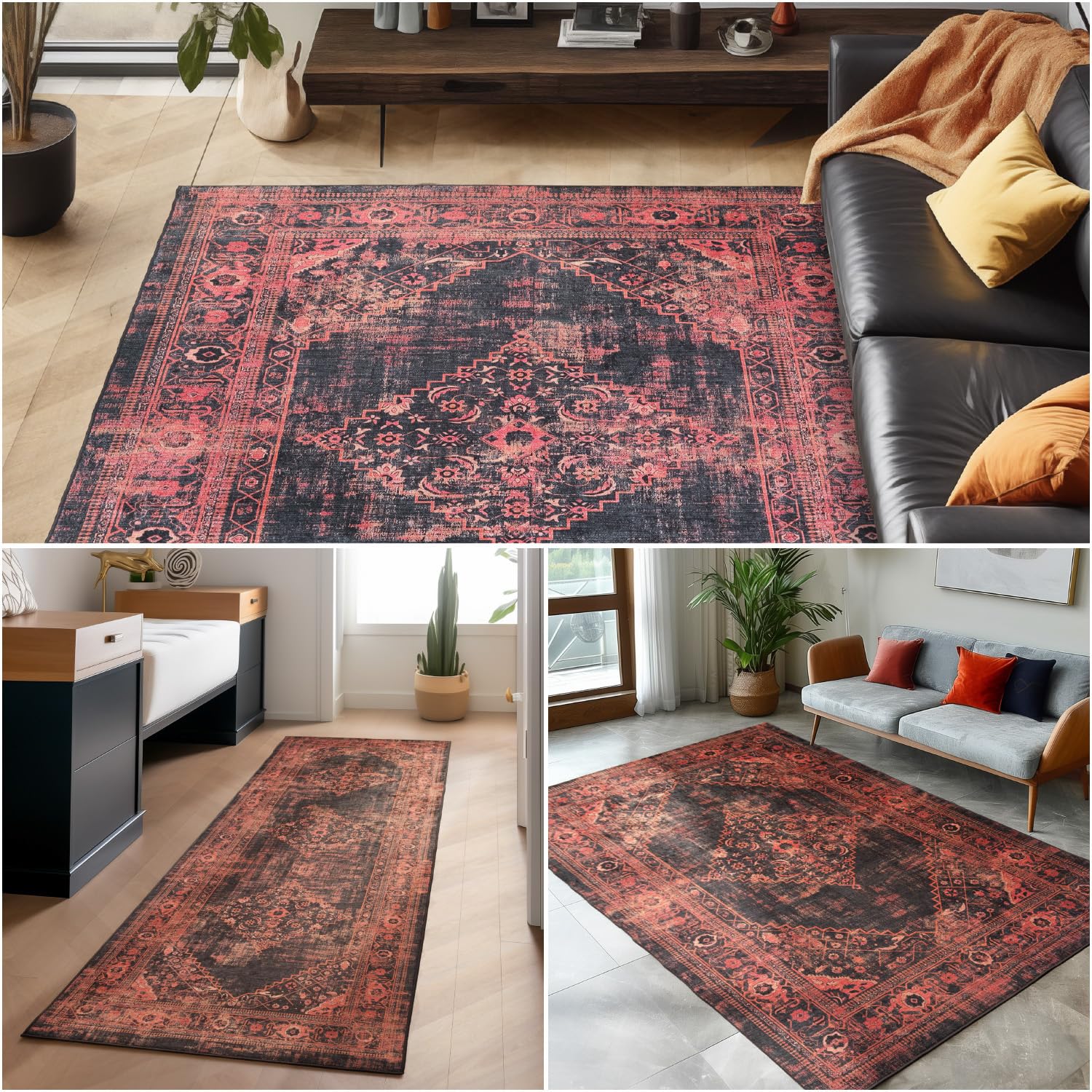 the carpet Calgary - stevig buitentapijt, plat geweven, modern design, ideaal voor keuken en eetkamer, vintage-look, boho-stijl, ook geschikt voor buitengebruik, natuur, 67 x 180 cm