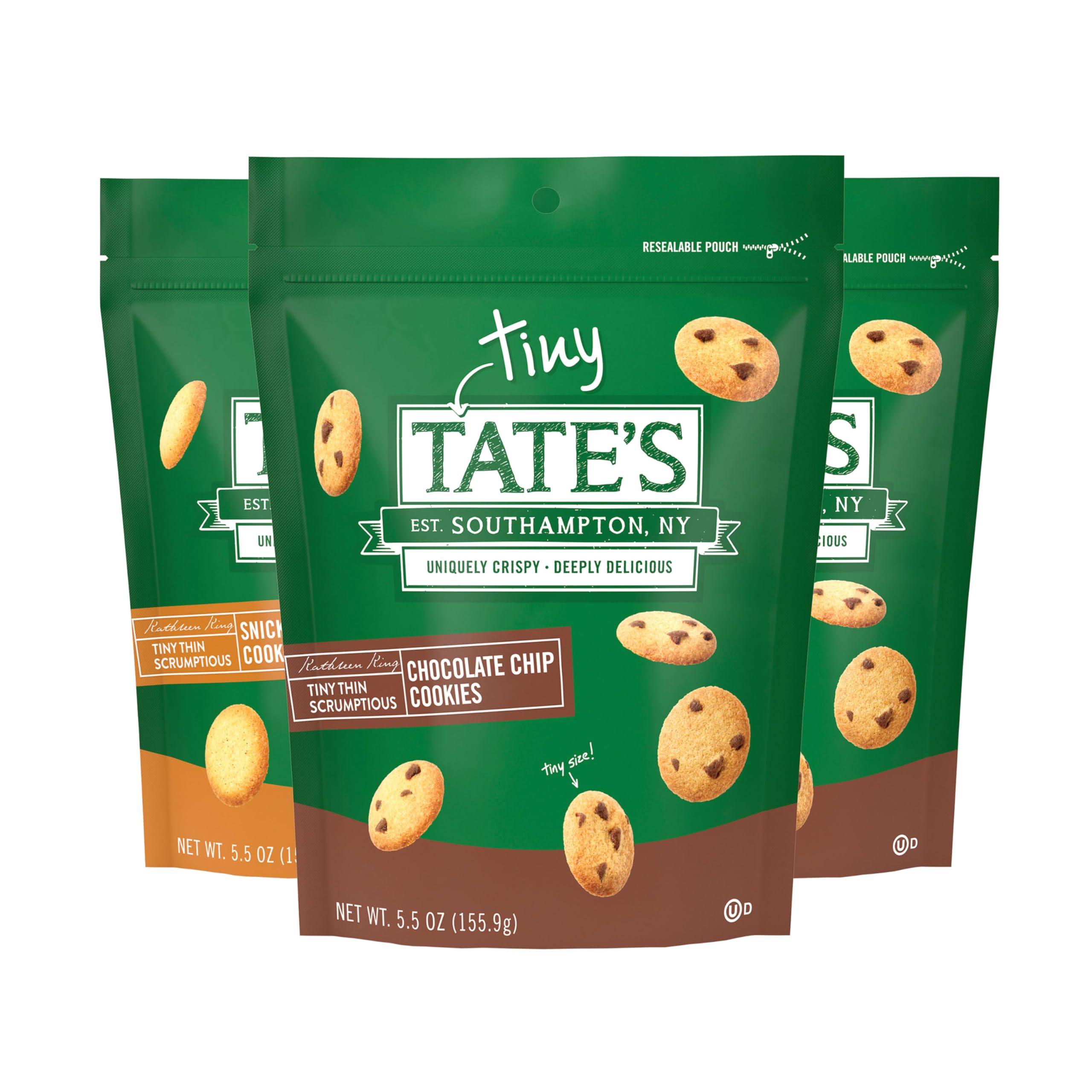 Tate's Bake Shop Tiny Tate - Juego de galletas con chispas de chocolate y Snickerdoodle (3-155 ml)