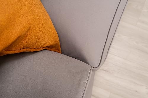 Miniatura 7 de Ektorp - Funda de repuesto para sofá de 3 asientos de algodón hecha para IKEA Ektorp 3 asientos (gris algodón), no es compatible con sofá Ektorp de