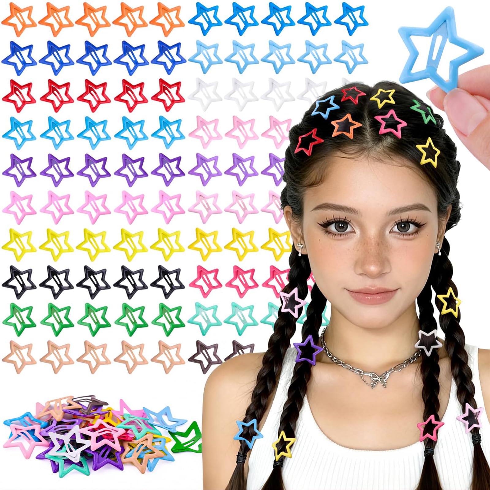 Clips de Pelo Coloridos 3 cm Y2k Antideslizantes Set de Moda
