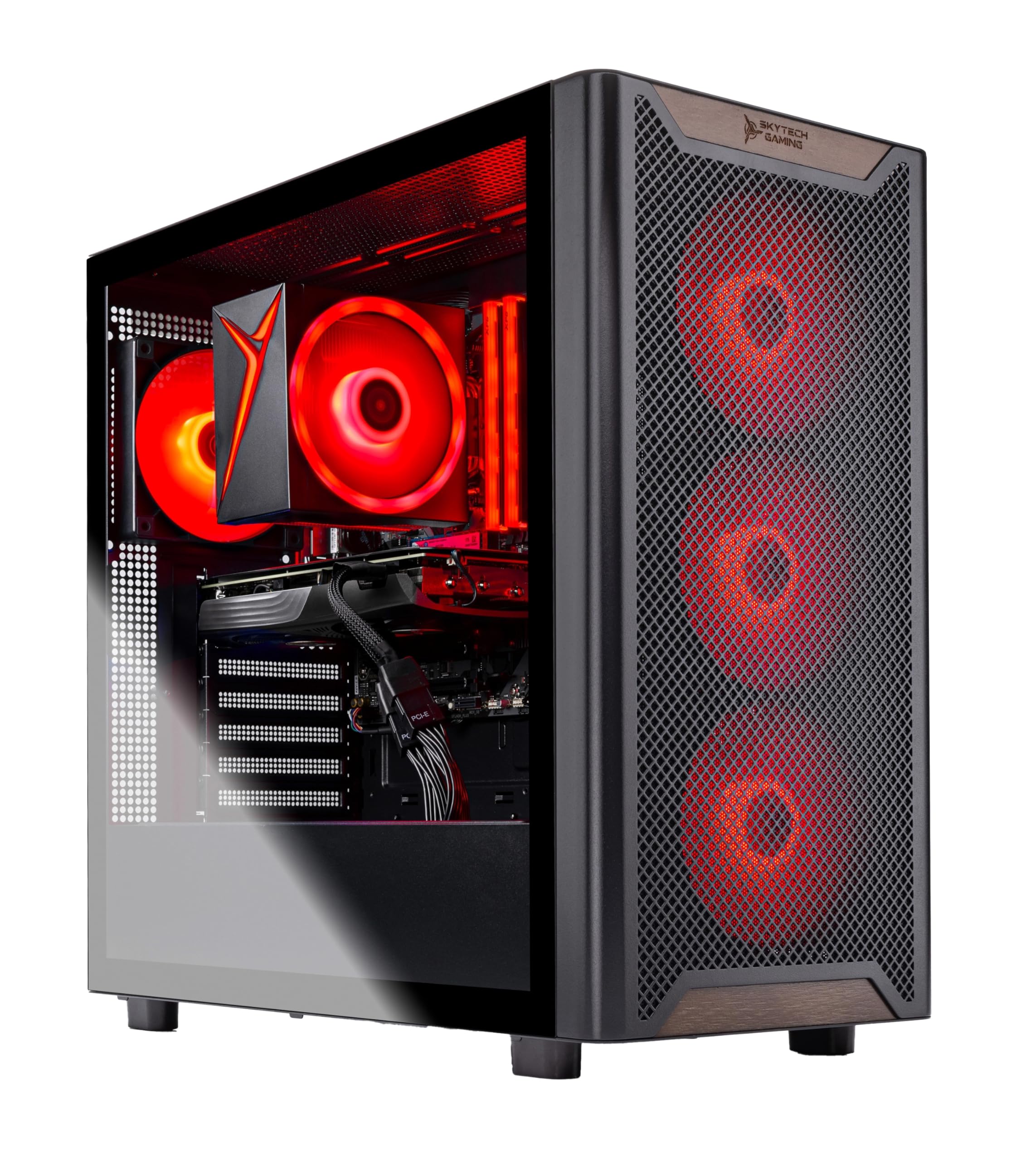 Skytech Gaming Chronos PC para Juegos, AMD Ryzen 5 5500, 3,6 GHz, NVIDIA RTX 3050, 6 GB VRAM, SSD NVMe de 1 TB, 16 GB DDR4 RAM 3200, 650 W, Oro, PSU, Wi-Fi 5, Windows 11, Ordenador