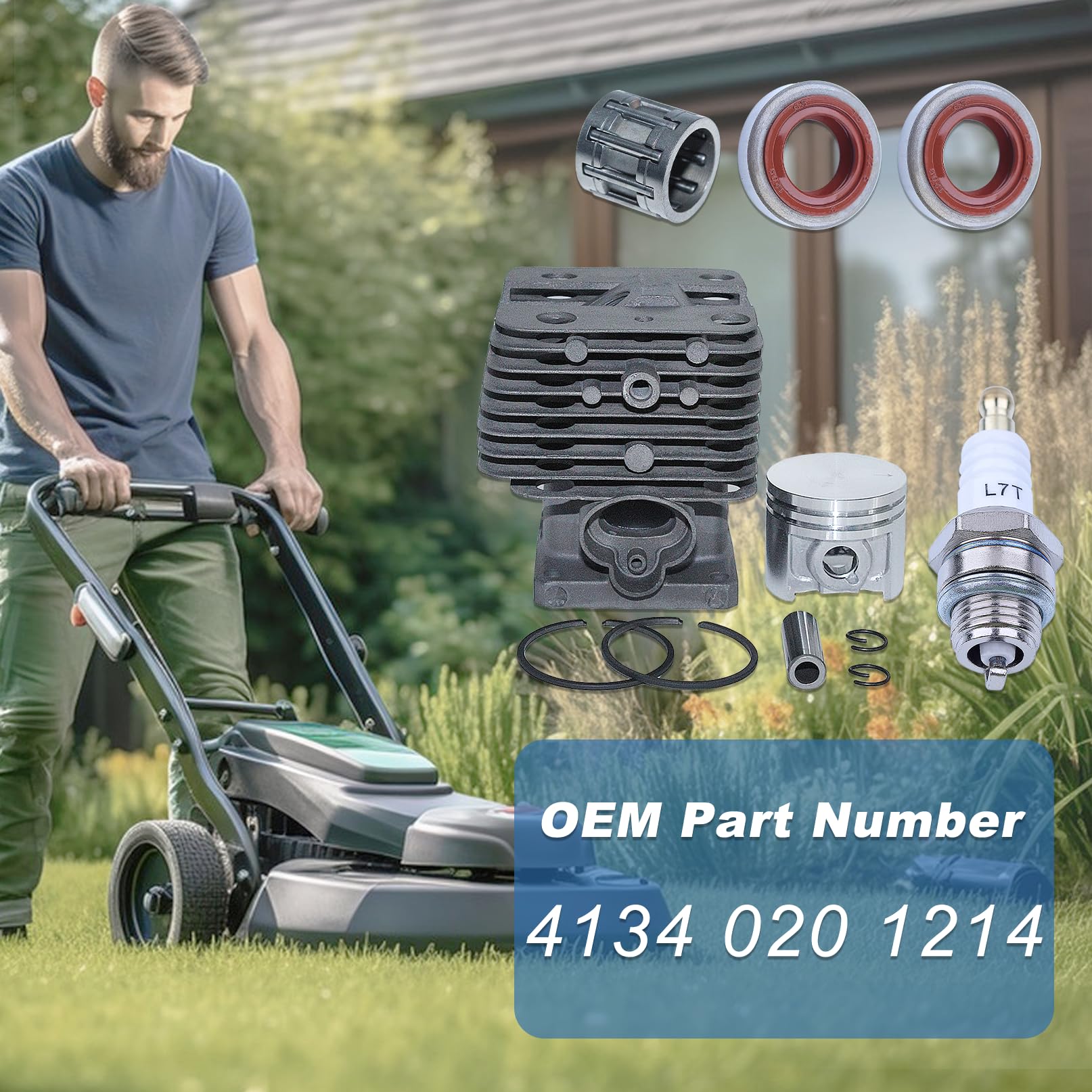 40mm Zylinderkolben Kit Für Stihl FT250 HT250 FS250 FS250R FS202 FS120 FS200 Freischneider Ersetzen Sie 4134 020 1214.