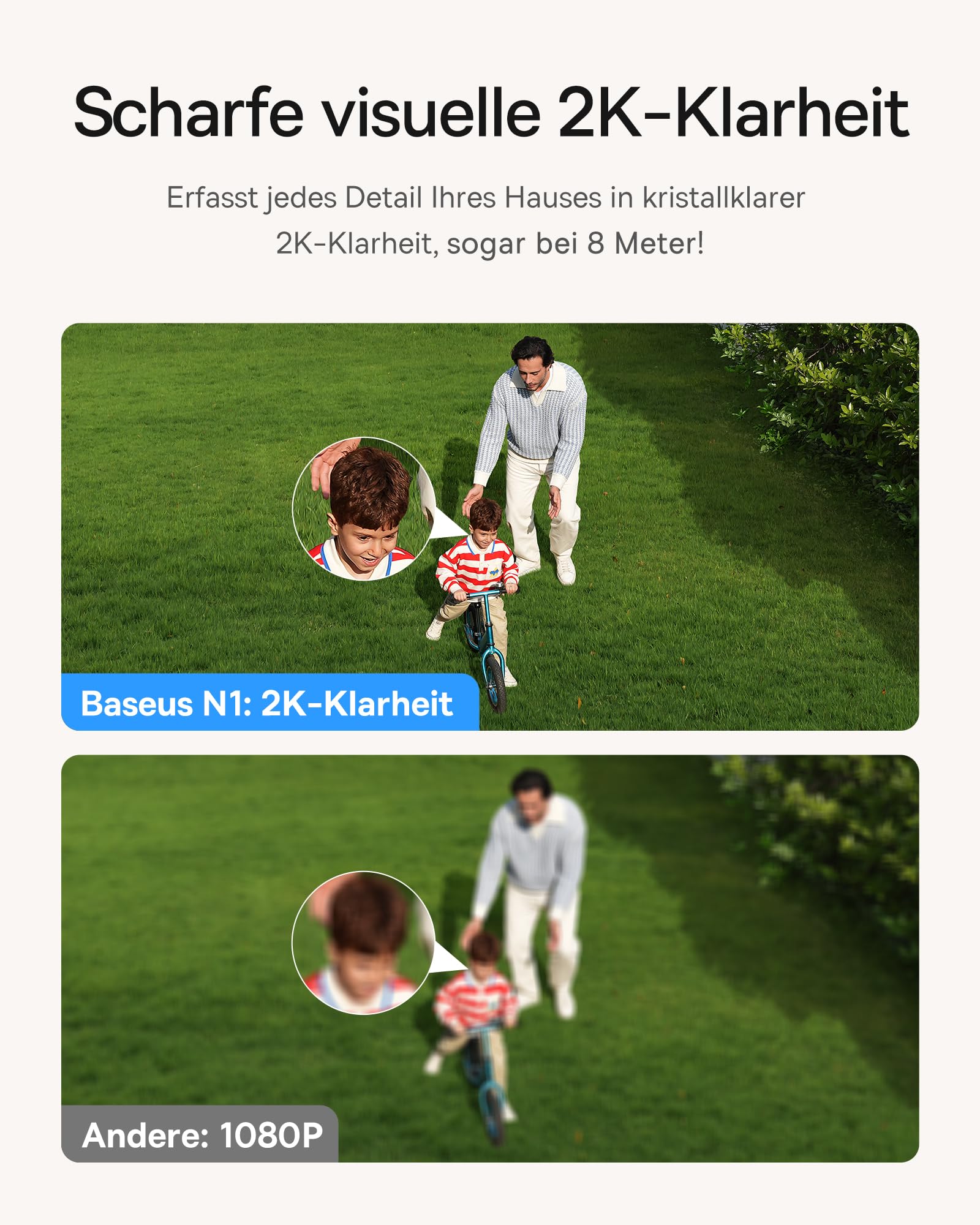 Baseus Security Überwachungskamera Aussen Akku 210Tage, 2K HD, 145 Grad, IP67 Wetterfest, Nachtsicht, Kamera Überwachung Kabellos WLAN mit Lokal Speicher, Menschen und Bewegungsmelder - N1 2-Cam Kit