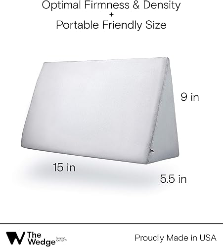 Miniatura 6 de The Wedge Almohada de cuña pequeña, Almohada de posicionamiento, Cuña de posicionamiento, Cuña de espuma, Cuña de embarazo, Hecho en EE. UU.,