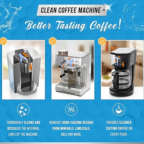 Miniatura 3 de Tabletas descalcificadoras para cafetera, 24 unidades, compatibles con Nespresso, Keurig, Ninja, Delonghi, Miele, cafetera, descalcificación y
