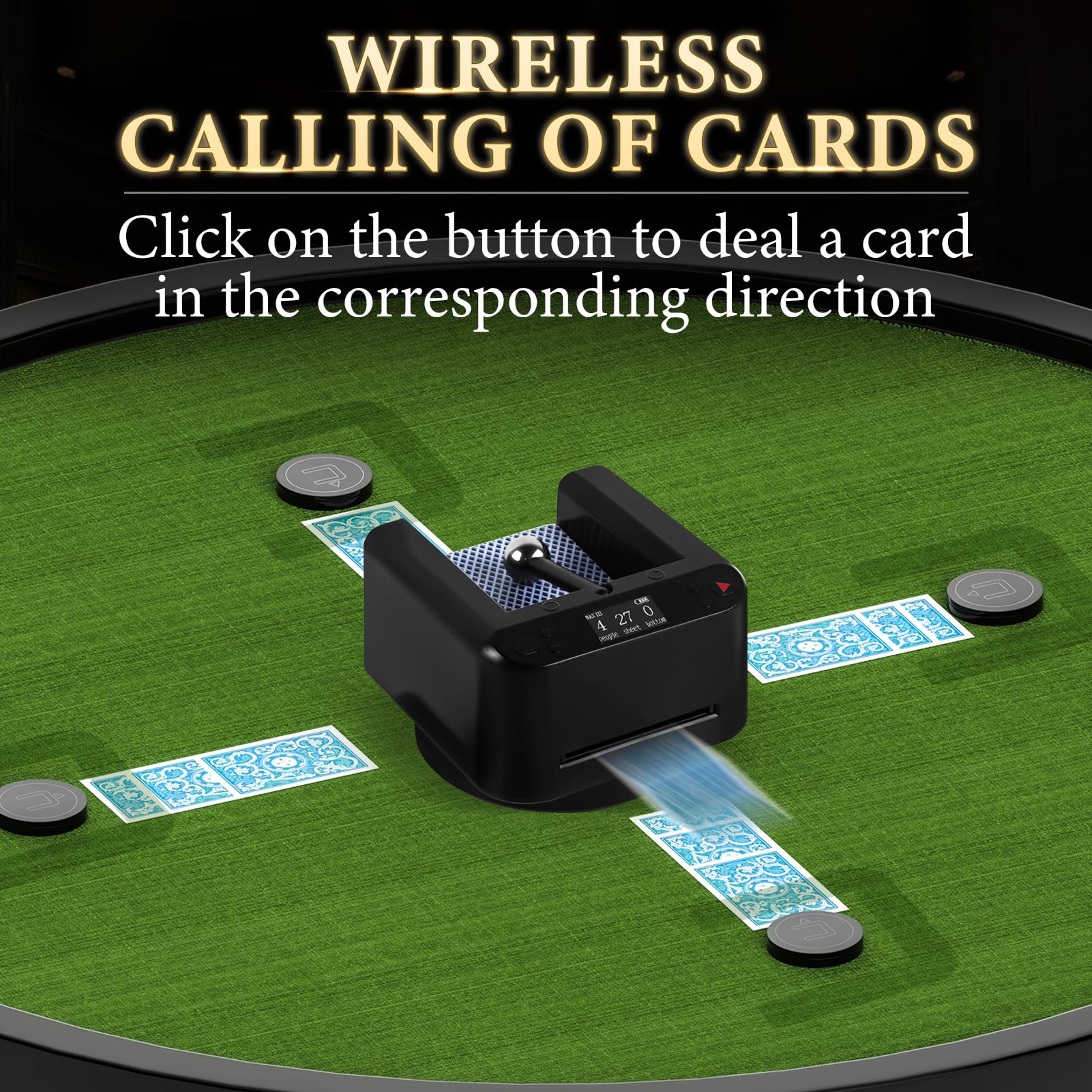 Automatic Card Dealer With 360° Rotation - Fast Poker Card Distributor For 1-8 Players