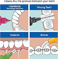 Vista 3 de TePe Paquete de 25 cepillos interdentales originales, cepillo dental suave para limpieza de dientes, 4, amarillo