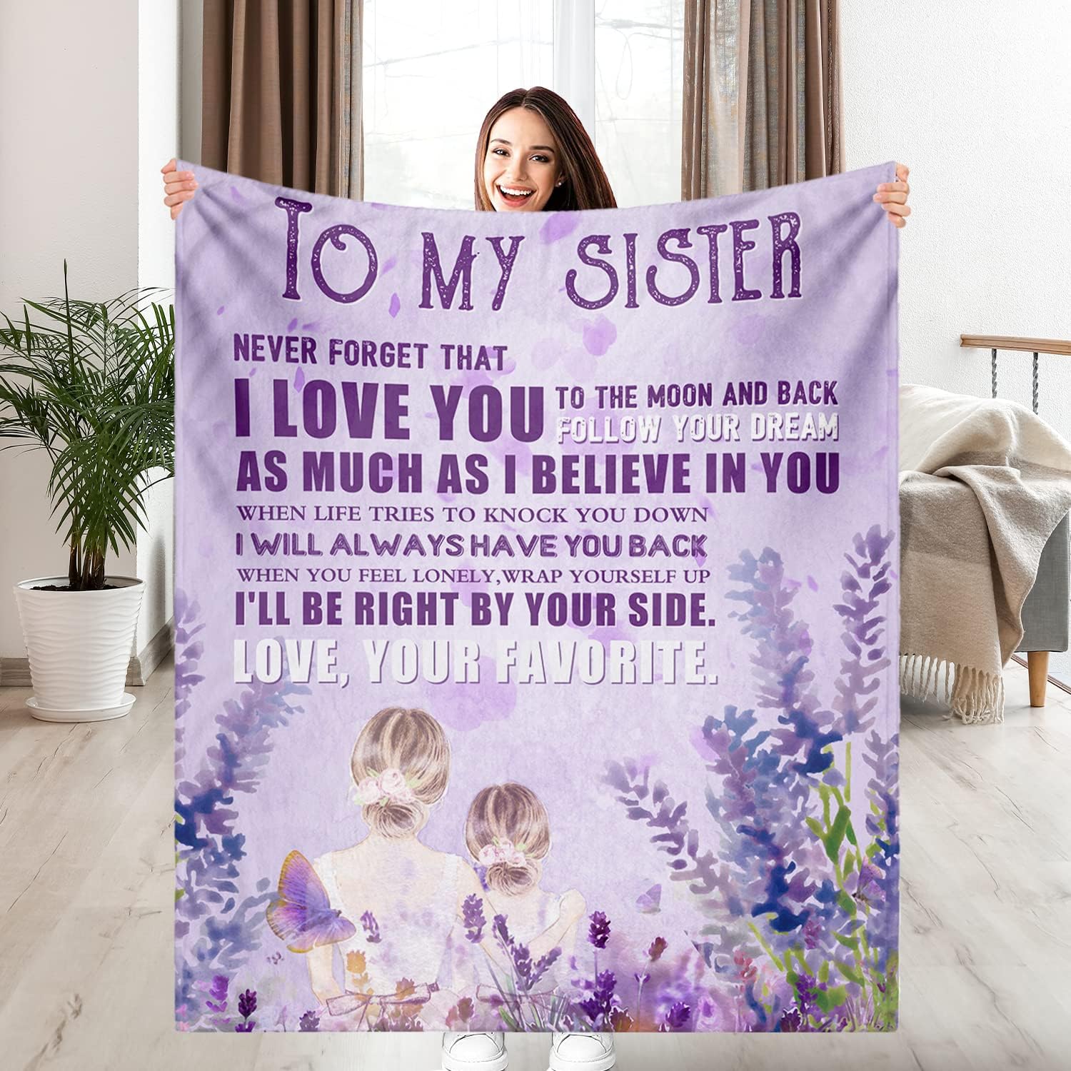 Sister Blanket, Sister Gifts from Sister or Brother
